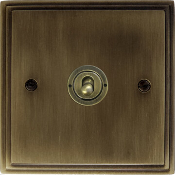 victorian antique brass toggle plate (1 gang) front fc101025