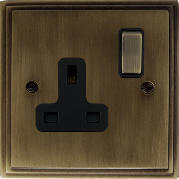 victorian antique brass single socket front fc101025