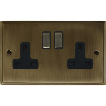 victorian antique brass double socket front fc101025