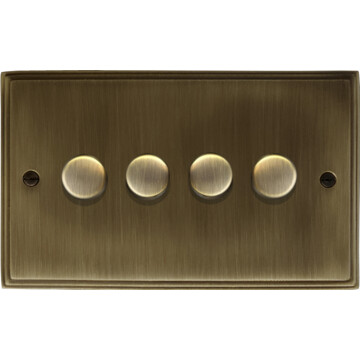 cast antique brass led dimmer (4 gang) front fc101025