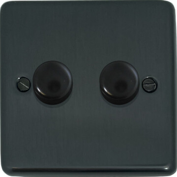 contour black bronze led dimmer (2 gang) front fc101025