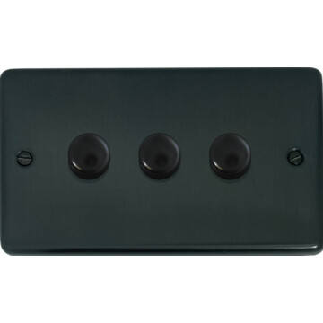 contour black bronze led dimmer (3 gang) front fc101025