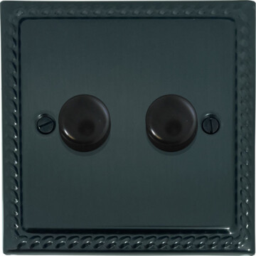 monarch black bronze led dimmer (2 gang) front fc101025