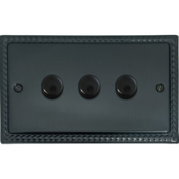 monarch black bronze led dimmer (3 gang) front fc101025